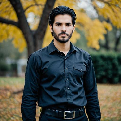 Man in Black Shirt Outdoors in Autumn
