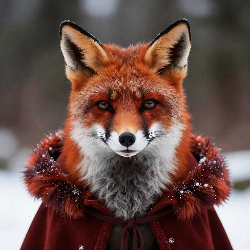 Fiery Foxie in Winter Forest