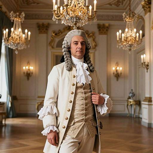 18th Century Rococo Dandy in Ballroom