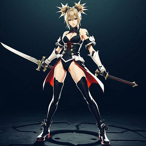 Animated Anime Girl in Fantasy Armor