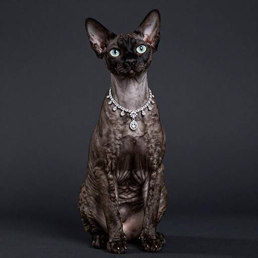 Lykoi Cat with Diamond Necklace