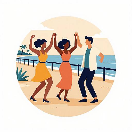 Vibrant Jazz Band Trio Beach Design