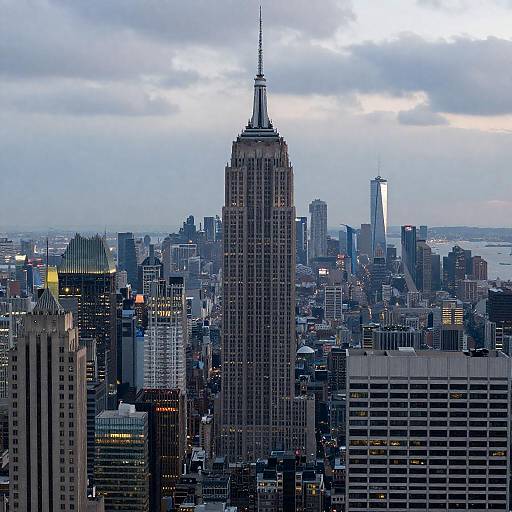 Dramatic City Skyline with Distinctive Architecture