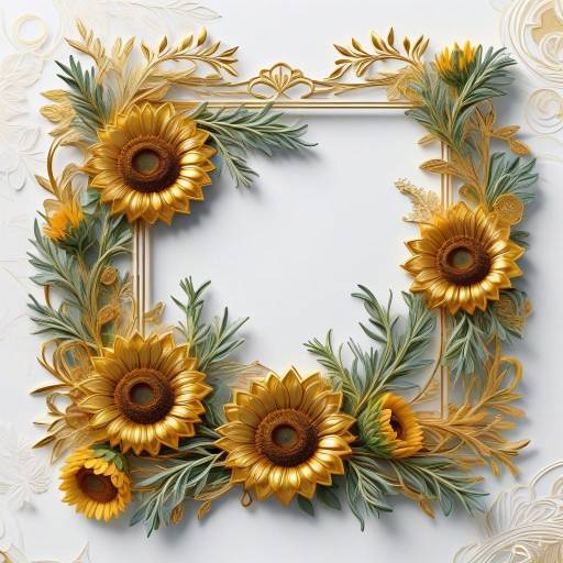 Elegant Boho Chic Sunflower Frame Design