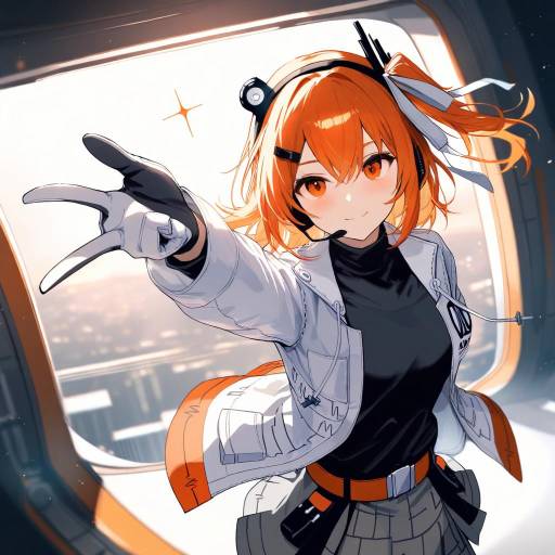 Playful Cowgirl in Space Station Scene