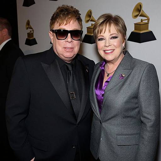 Elton John Backstage at GRAMMY Awards