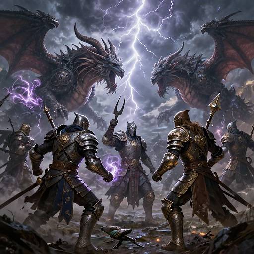 Epic Fantasy Battle of Mythical Creatures