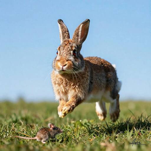 Leaping Red-Eyed Rabbit and Mouse