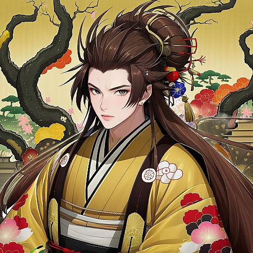 Illustration of Mutsu-no-kami yoshiyuki, touken ranbu in the style of Matanonki