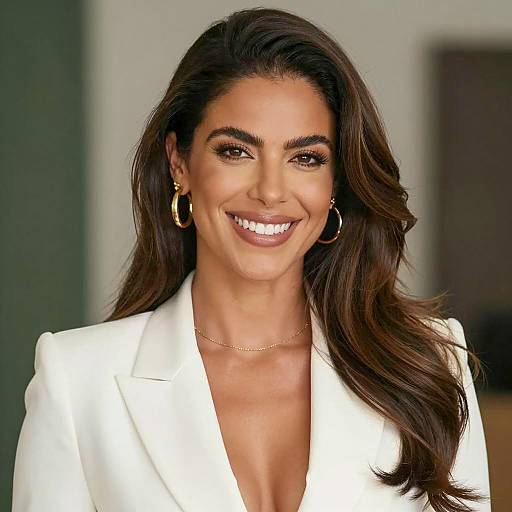 Portrait of a Smiling Woman in Blazer