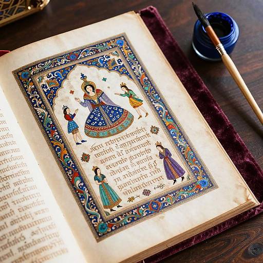 Persian Manuscript with Miniature Art