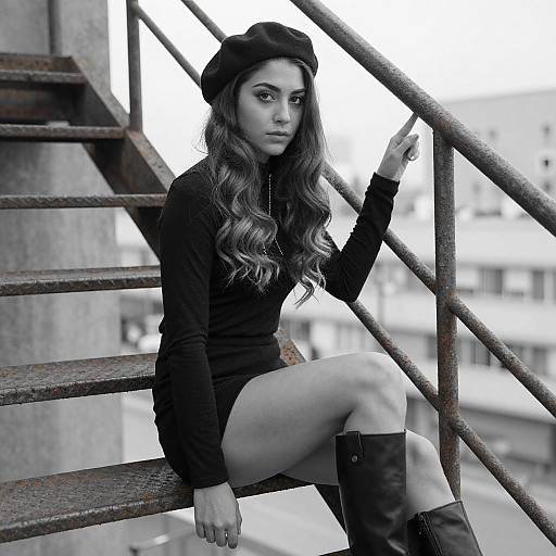 Monochrome Blue Urban Portrait