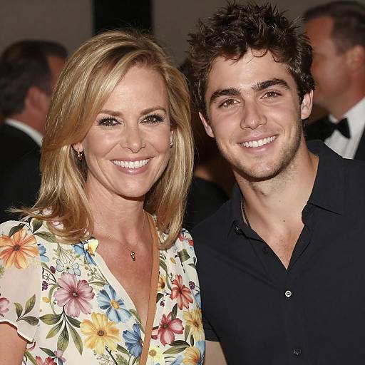 Smiling Woman and Young Man Portrait