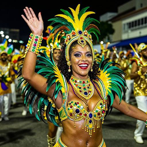 Vibrant Brazilian Samba Carnival Dancer