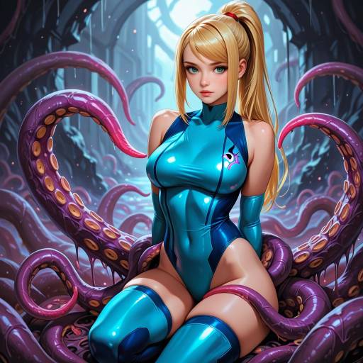 Samus Aran with Tentacles and Thighhighs