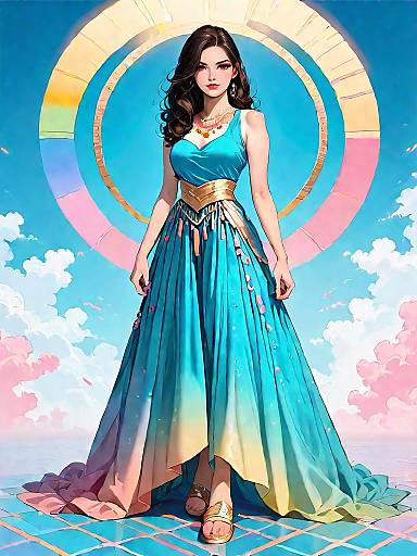 Bohemian Woman in Vibrant Maxi Skirt