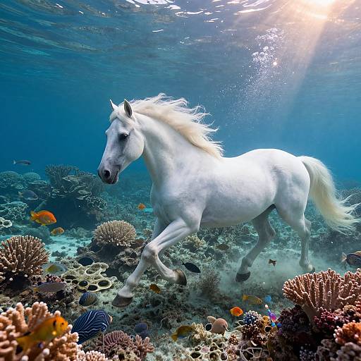 Surreal Underwater Horse Fantasy