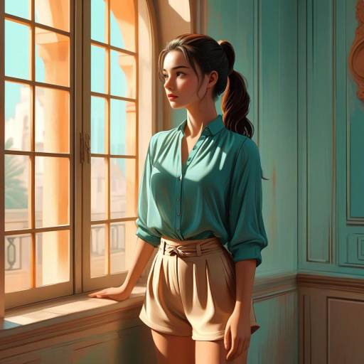Animated Young Woman in Warm Room