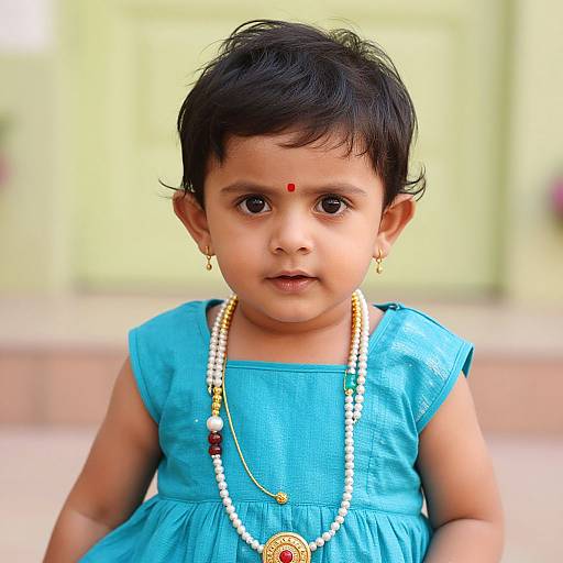 Realistic Baby Krishna in Gopi Dress