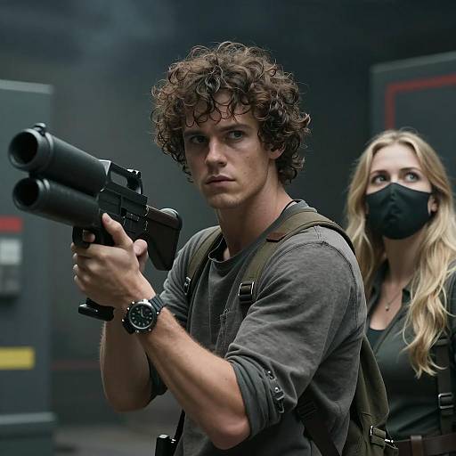 Determined Duo in Industrial Adversity