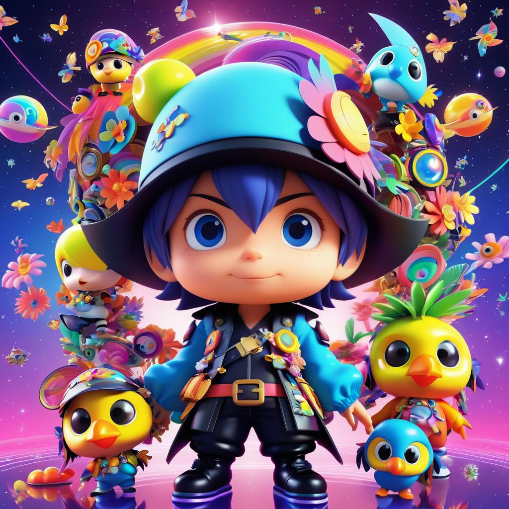 Chibi Space Pirate in 90s CG Style