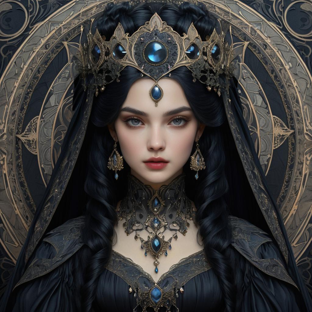 Gothic Princess Portrait in Classic Style