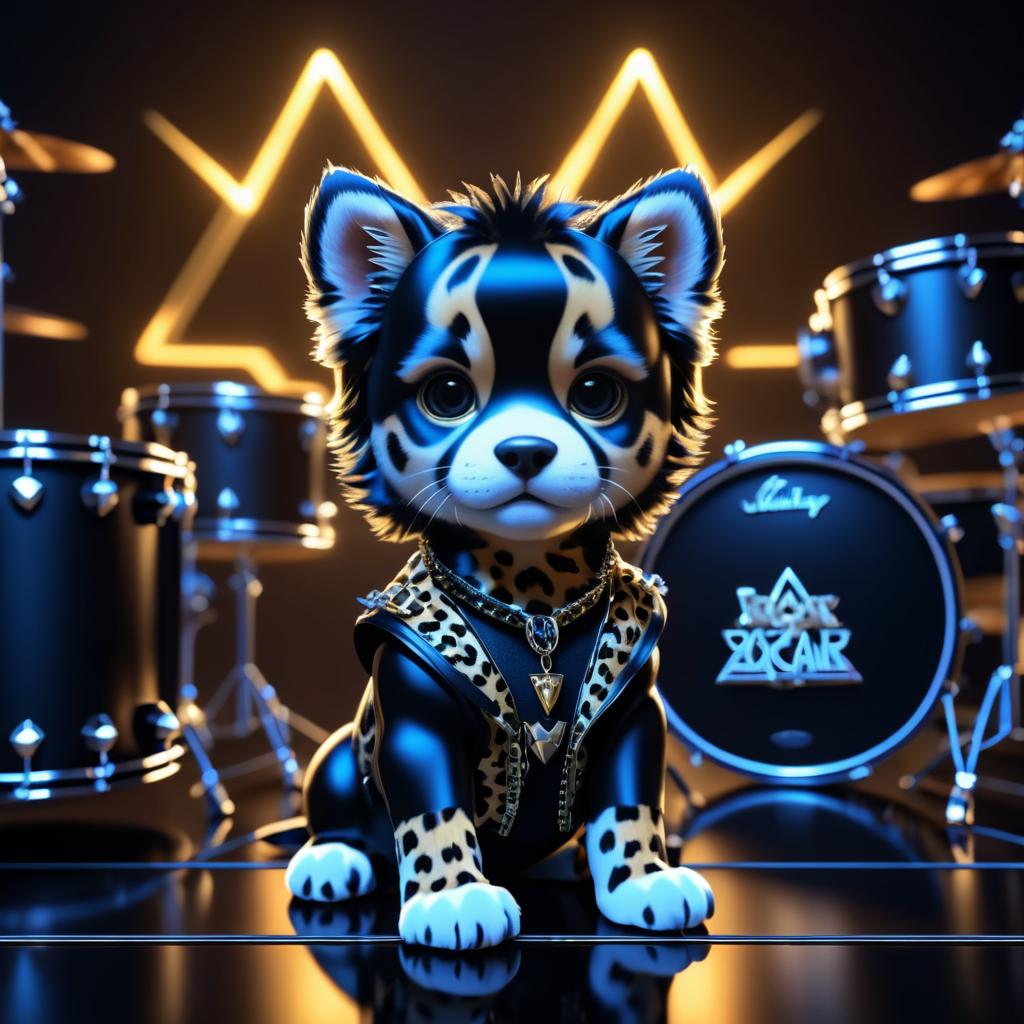 Puppy Rockstar in Metal Style