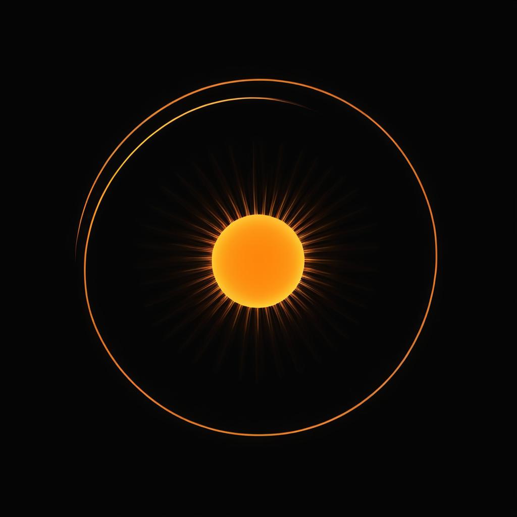 Elegant Orange Sun Light Painting Design