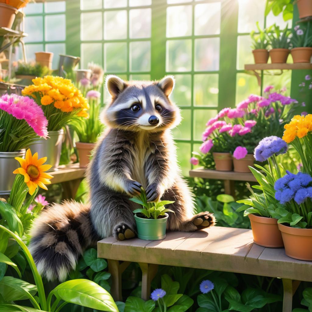 Mischief in a Vibrant Garden Greenhouse