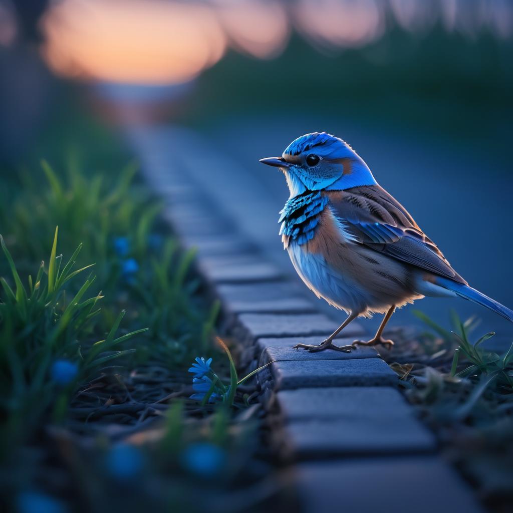 Twilight Path of the Little Blue-eyed Bird