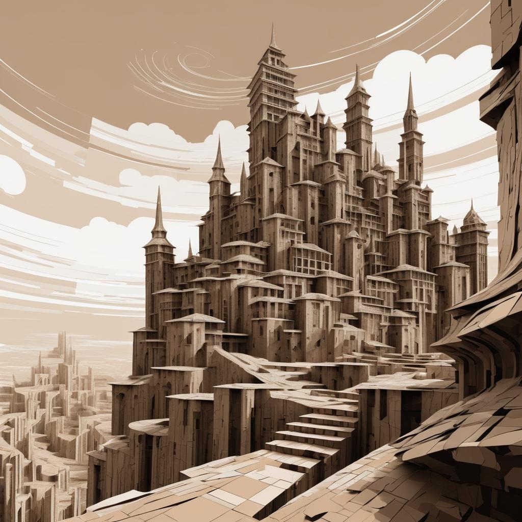 Dystopian Castle Design in Abstraction