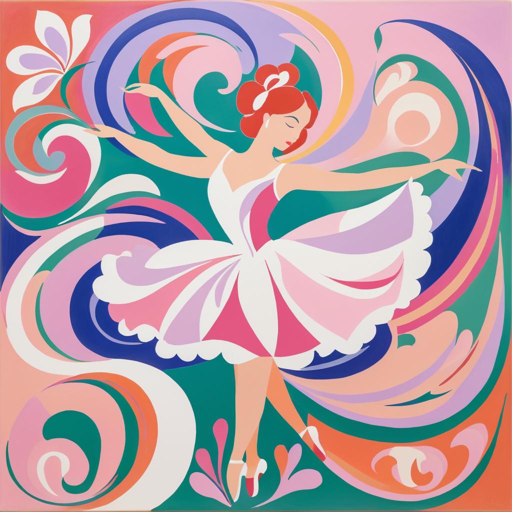 Vibrant Ballerina in Matisse Style