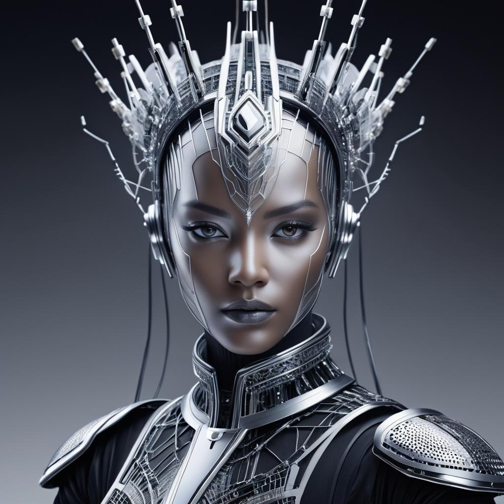 Futuristic Humanoid Android Portrait