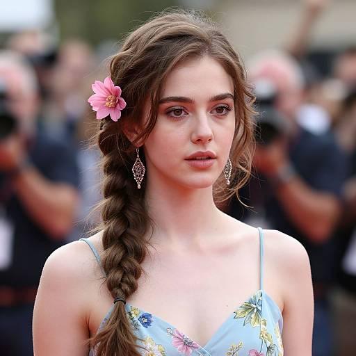 Young Woman with Flower and Braid