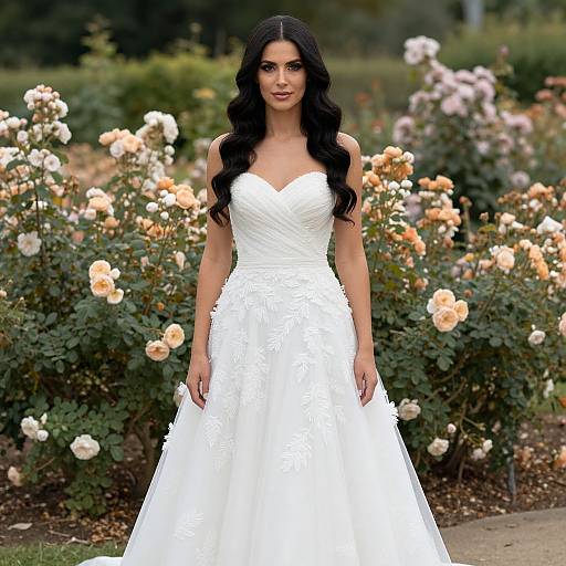 Bride in Rose Garden Elegance