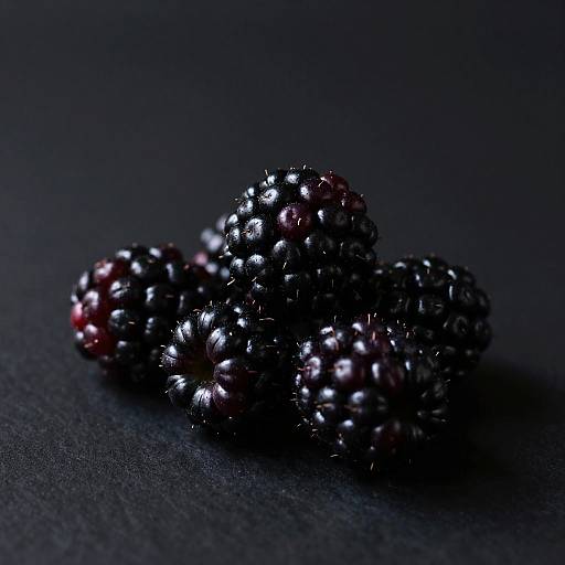 Glowing Photorealistic Blackberry Still Life