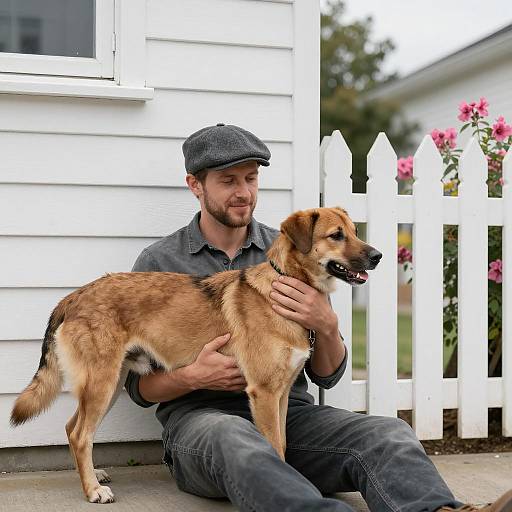 Heartwarming Moment: Man and His Dog