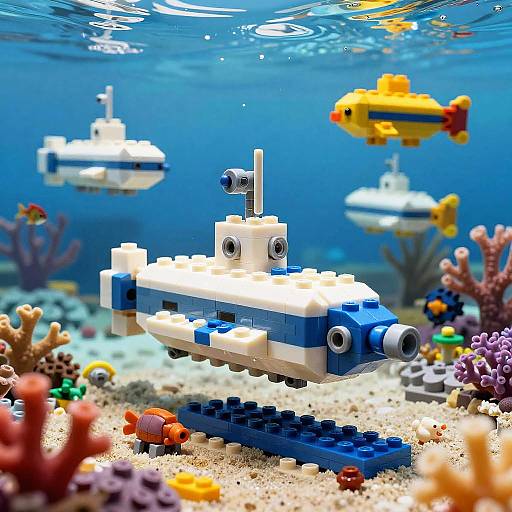 Vibrant AI Lego Underwater Scene