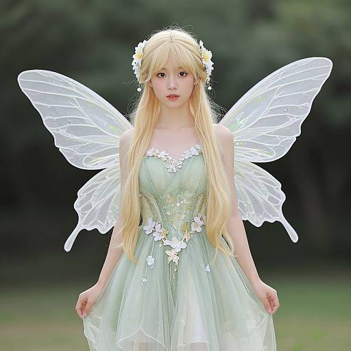 Elegant Blonde Fairy Costume