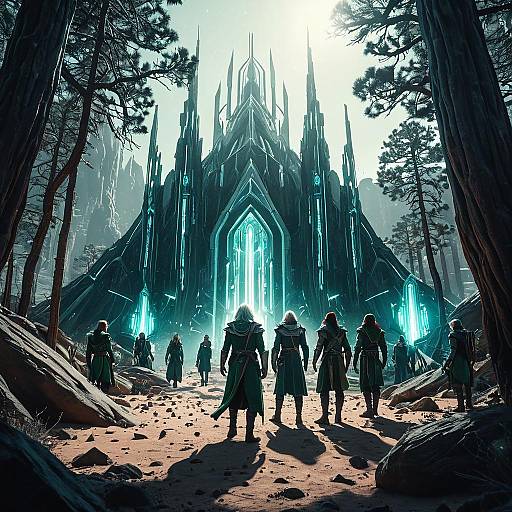 Futuristic Elves in Desert Boreal Forest