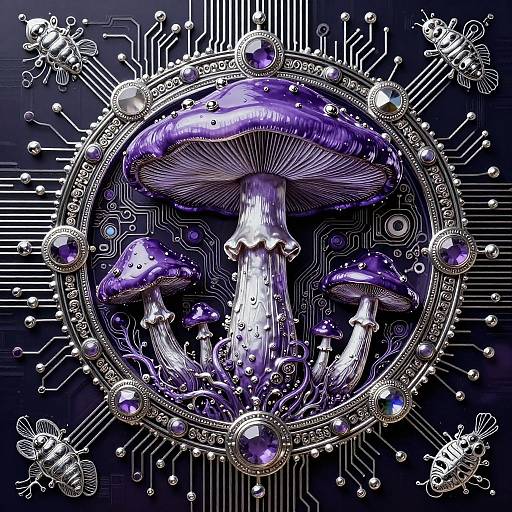 Retro Futuristic Circuitry with Jewels