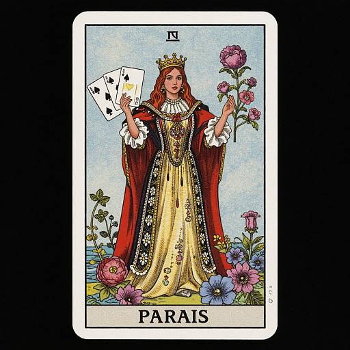 Whimsical Tarot Card with Woman