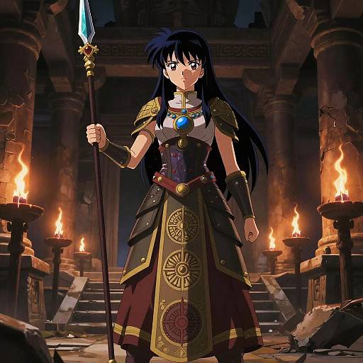 Warrior Priestess in Ruined Temple