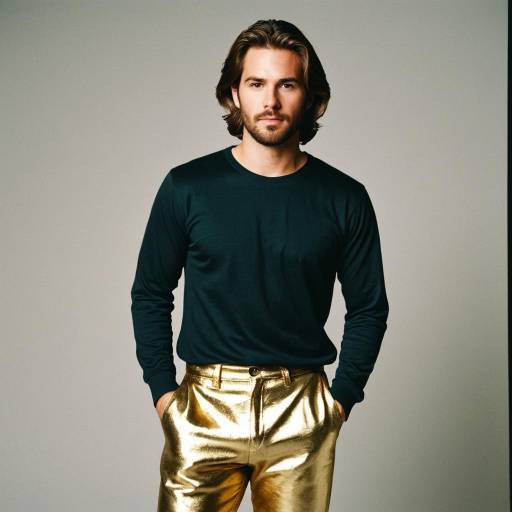 Realistic Male in Gold Lame Pants
