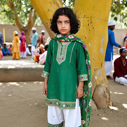 Young Girl in Traditional Punjabi Attire