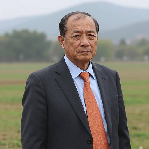 Middle-Aged Man in Suit Standing Outdoors