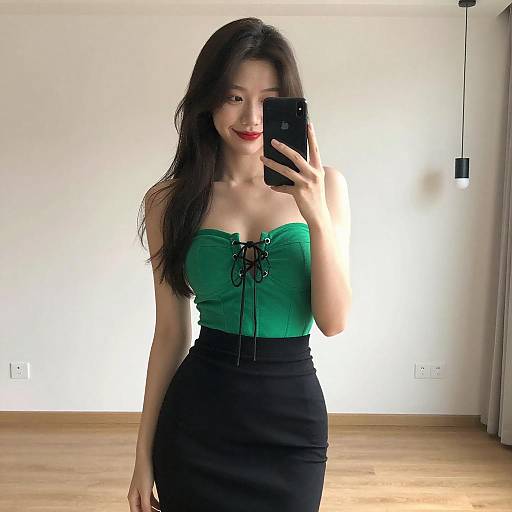 Young Woman Taking Mirror Selfie