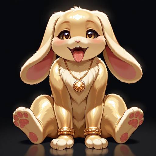 Cuddly Dwarf Rabbit with Rose Gold Jewelry Cuddly Dwarf Rabbit with Rose Gold Jewelry