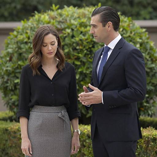 Garden Portrait: Shy Woman and Man