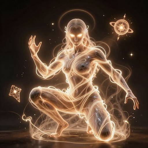 Crouched Magic Channeling Pose Reference